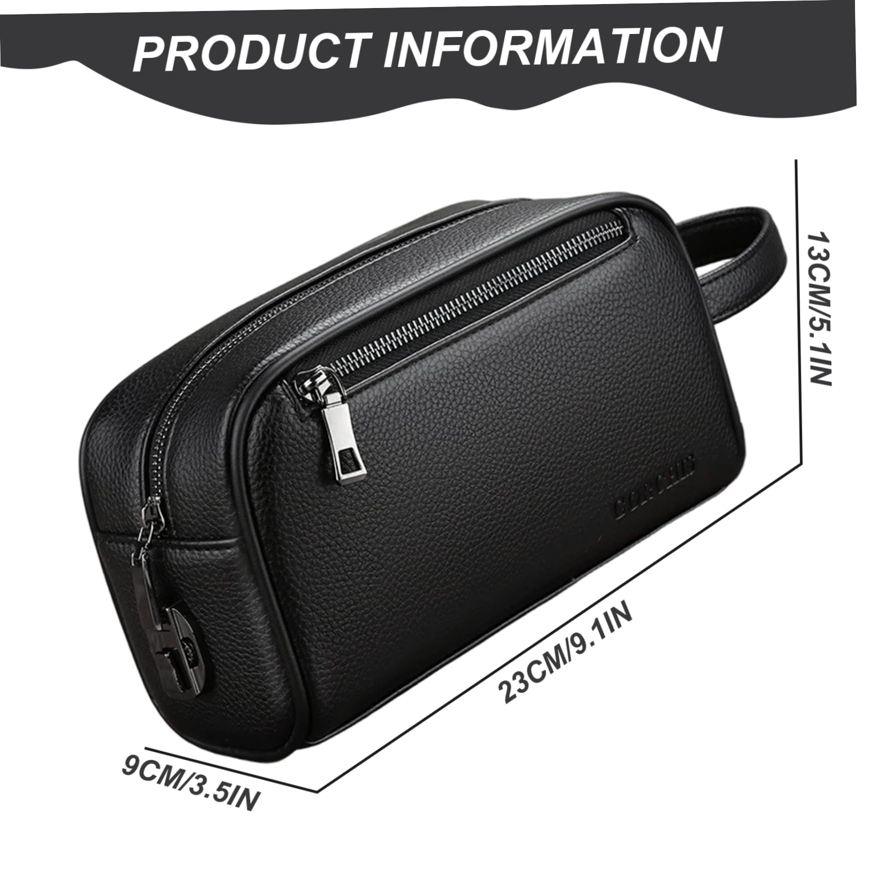 Bolso de Mano para Hombre de Piel sintética, Bolso de Mano con asa y Cerradura codificada, de Hombre Suave y Elegante para Uso Diario, de Cuero para