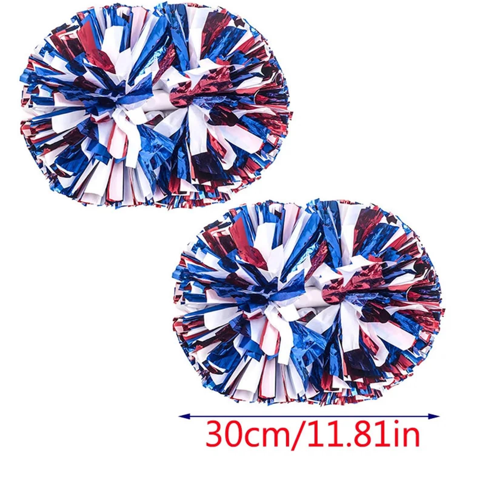 Lot de 10 pompons pom-pom girl for décoration scène pour événements(Blue and white,30CM 11.81In)
