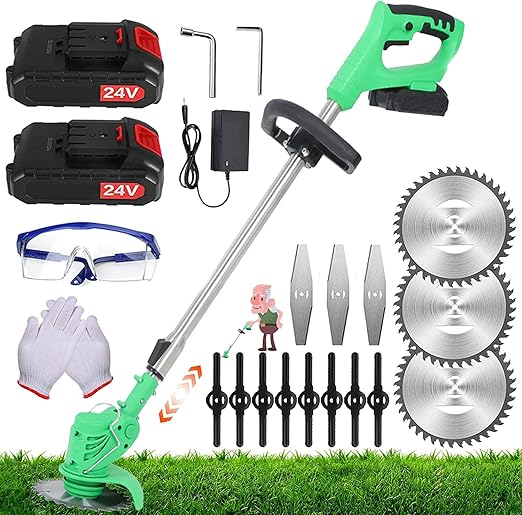 Amazon 充電式 コードレス 草刈機 24v 伸縮式 電動除草機 替え刃 長さ調整 二重安全スイッチ 低騒音芝刈り機 充電式芝刈り機 電動草刈り機 軽量 草刈機 枝切り 芝生 剪定 雑草 低木 園芸 庭 緑 草刈機 草刈機 刈払機