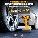 DIYtoolifz 150PSI Cordless Tire Inflator Compatible with Dewalt 20V Battery, Portable Air Compressor Electric Air Pump with Emergency LED Light for Car, Motorcycles, Bikes, Balls (Tool Only)