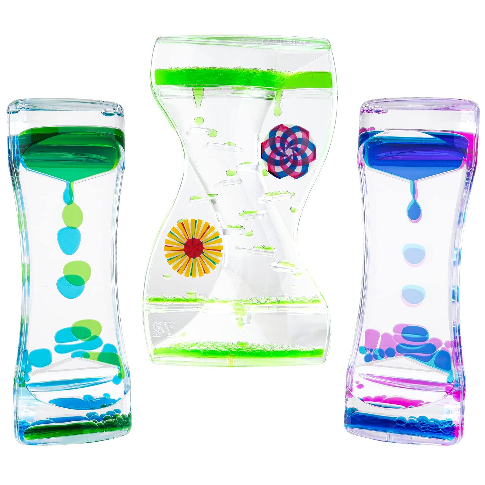 Sirecal Liquid Motion Bubble Timer Sensory 3Pcs Water Timer Fidget