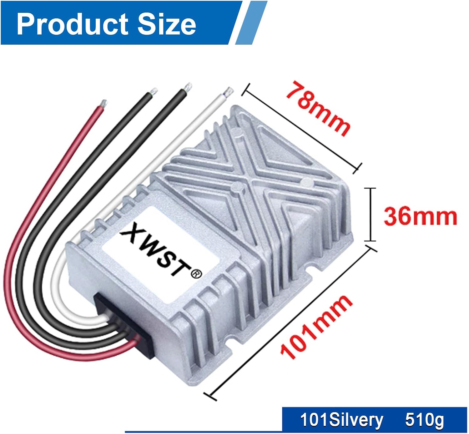 DC 24V to DC 12V Step Down Reducer Regulator Buck Converter Output 40A 480W Power Converter Module for Auto Car Truck Vehicle Boat Solar System (40A)