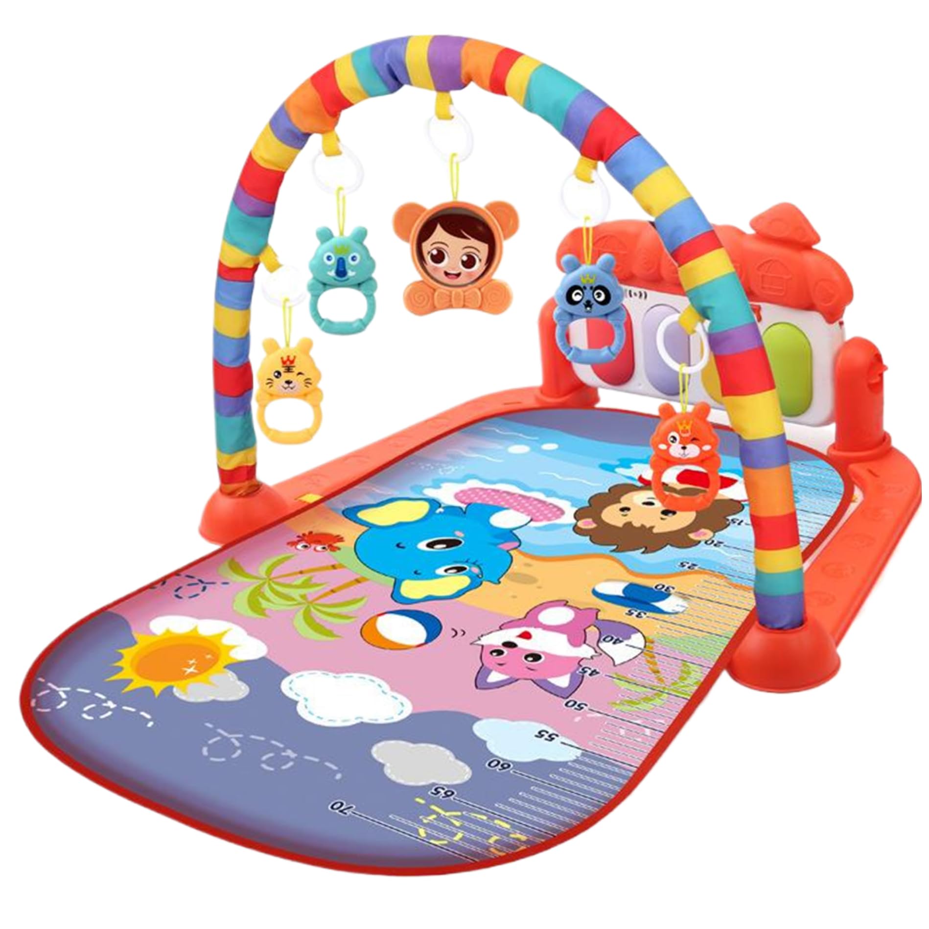 Centro de Actividades para bebés con Music & Light Safe & Easy Baby Gym Play Mat con Mat de Juego Colgante de sonajero de Juegos extraíbles con Tablero Ajustable para recién Nacidos y niños Peque