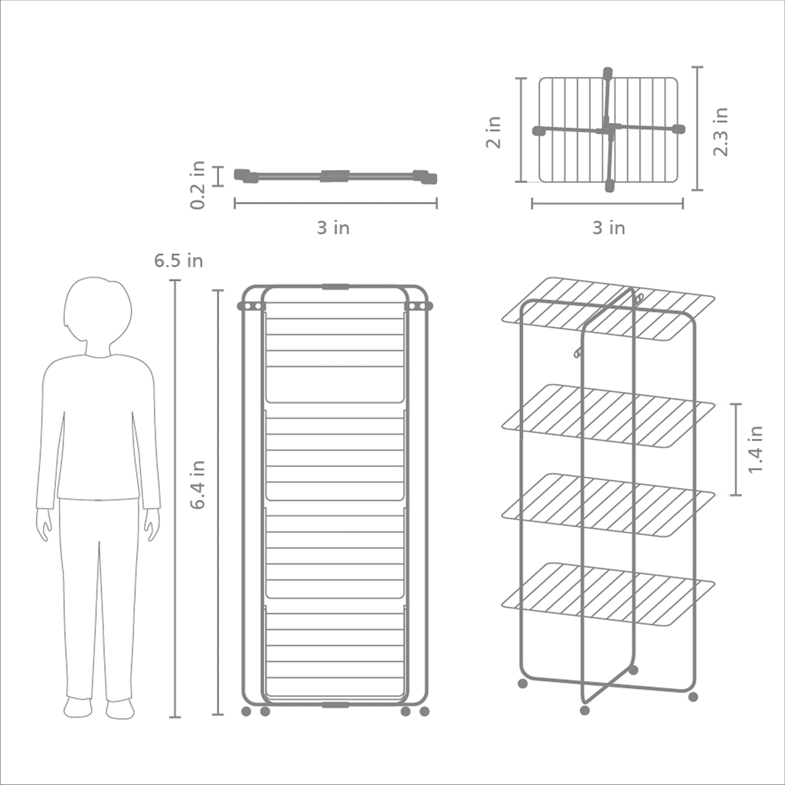Brabantia Étendoir à Linge Tour HangOn de, 30 mètres (Noir Mat) – Séchoir à Linge Ajustable à Large capacité, Pliable et Compact – Étendoir en Tour avec Roues et Crochets pour ceintres