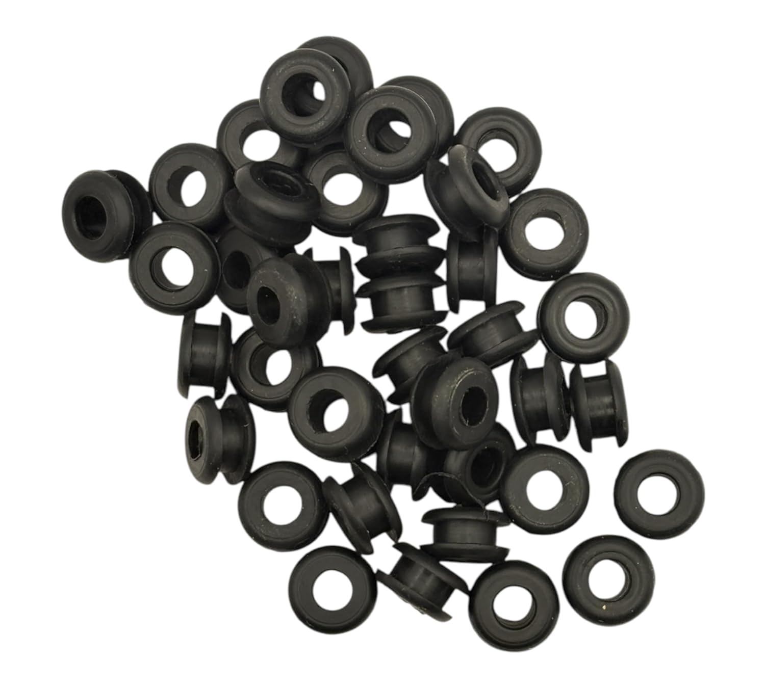 Push-in Rubber Grommet - Buna-N Rubber- Fits Panel Hole 5/16" - Inner Diameter 3/16" - Fits Panel Thickness 1/8" (50)