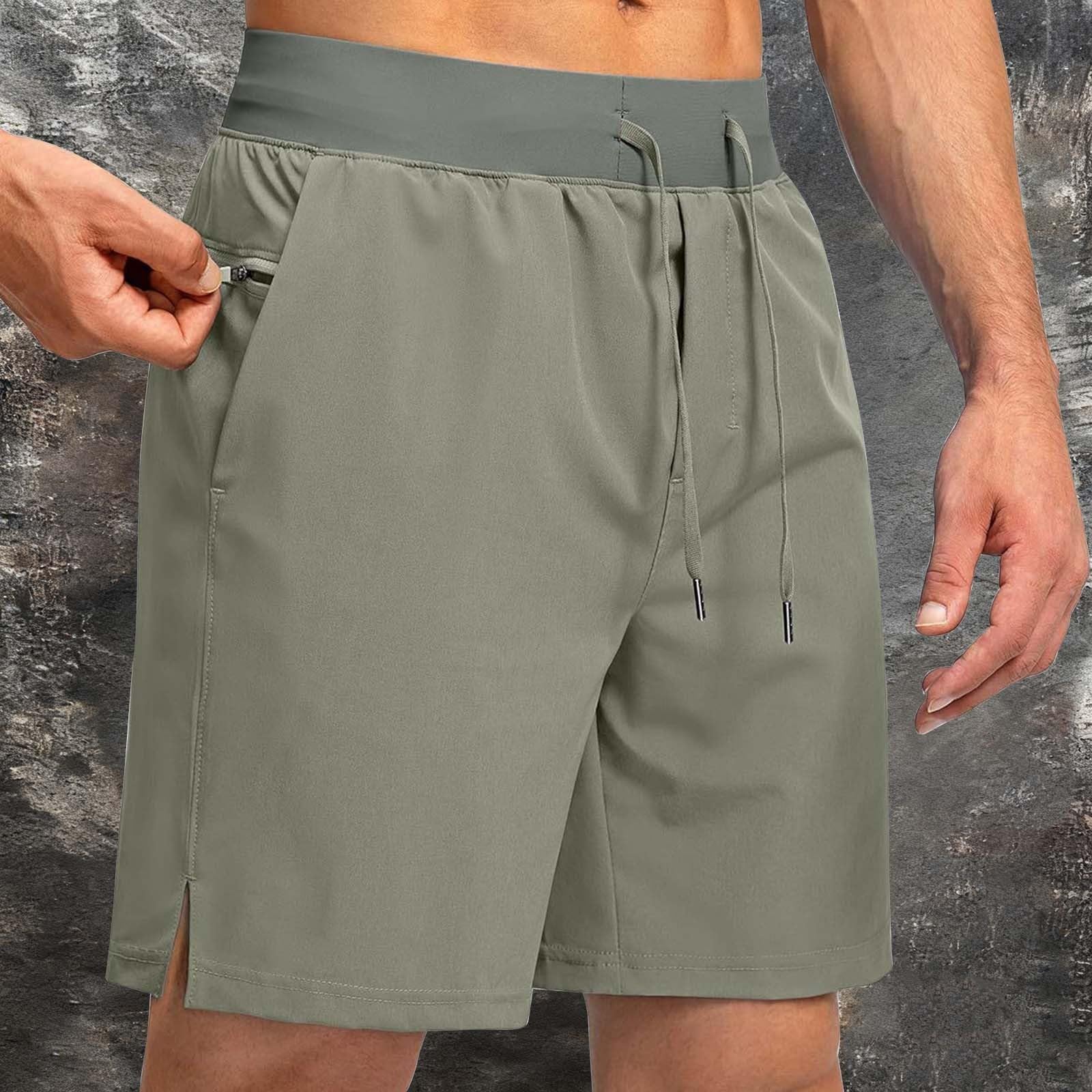Pantaloncini da corsa da uomo con tasche, pantaloncini sportivi ad asciugatura rapida, traspiranti