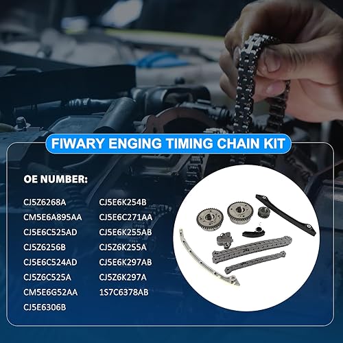 Miniatura 2 de Kit de cadena de distribución 2 VVT Cadena de bomba de aceite Componente de motor de precisión para Land Rover Range Rover Evoque Freelander