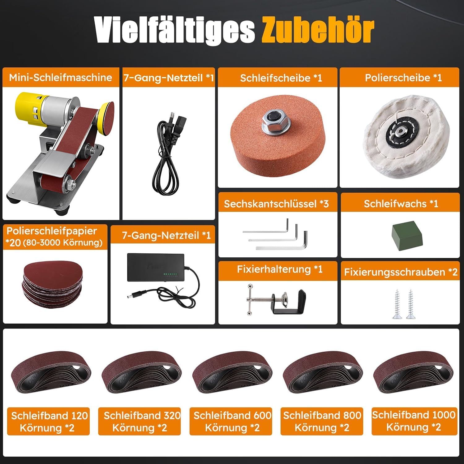 Mini Bandschleifer, Elektrische Polierschleifbandmaschine, 15 Grad Tischschleifmaschine Mit 330 * 30 mm Schleifbänder Geliefert, Schleifscheibe und Polierscheibe Fixierhalterung