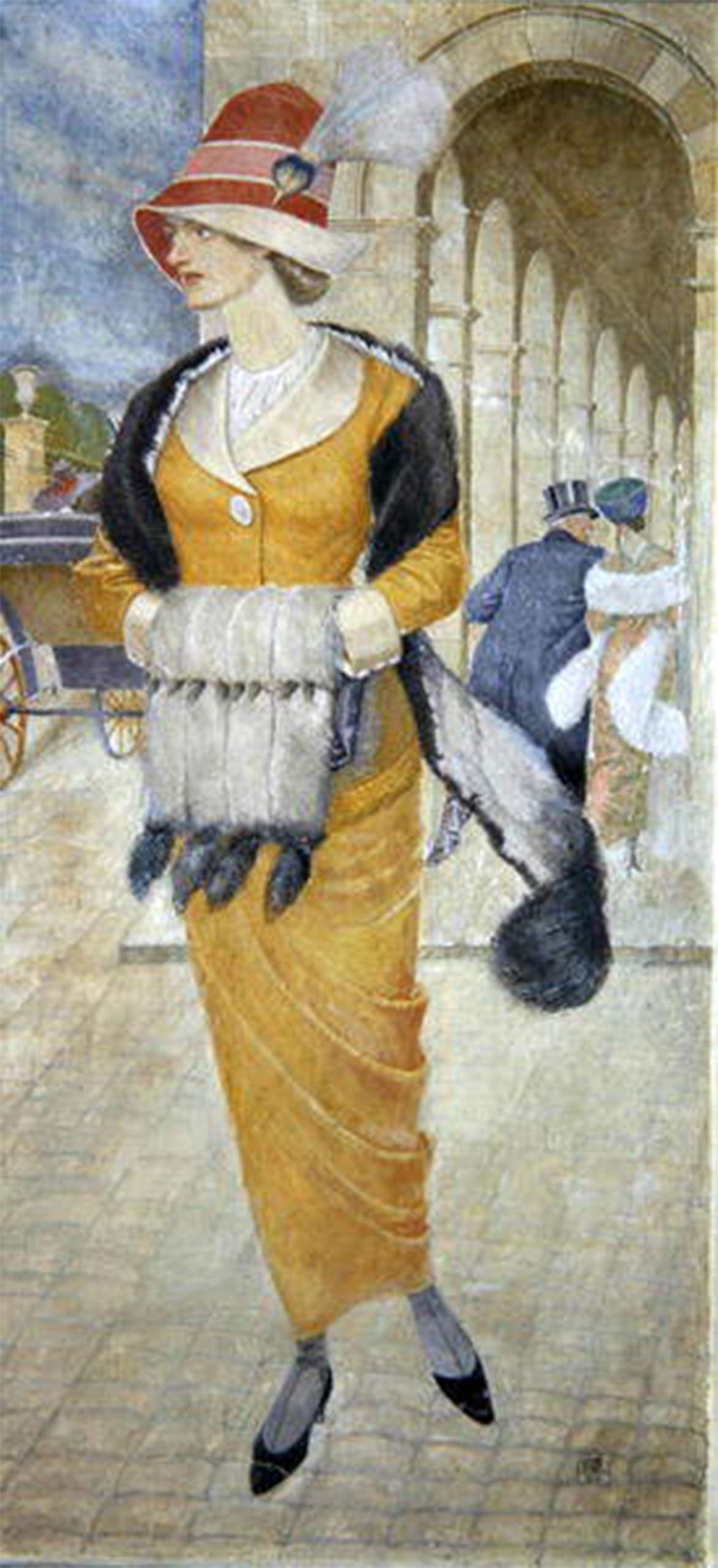 SERENDIPITP Vintage Picture Print on Canvas Wall Art Poster in the Rue De Rivoli by Edward Southall Artwork Print Poster for Wall Decor 60x90cm