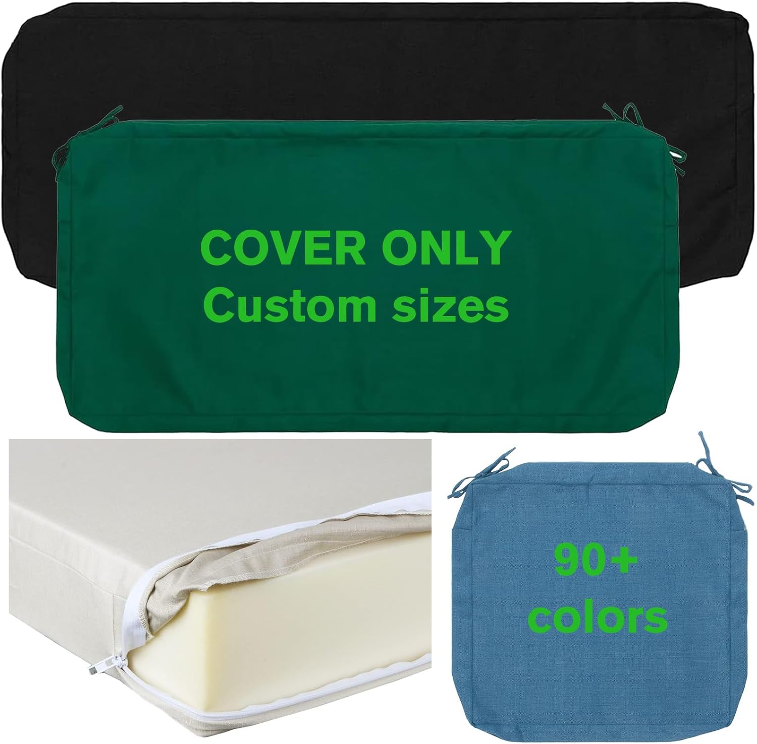 Custom Cut High Density Memory Foam Cushion - 1" to 14" Thickness, Soft/Medium/Firm Options, Anti-Pressure for Chairs, Couches, Wheelchair Seats & DIY Upholstery Projects (Custom Cushion Covers)