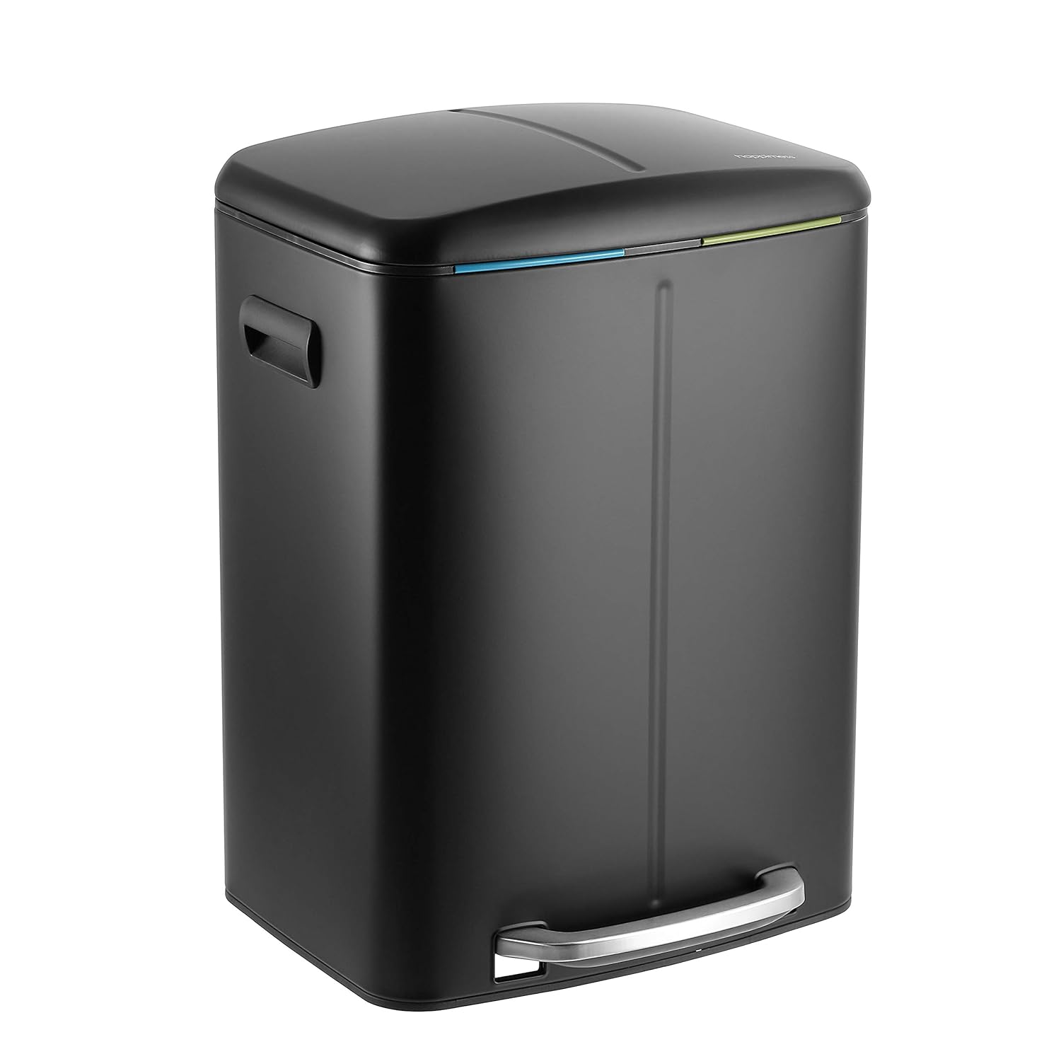 eyely MPH1005A Mellow Rectangular 10.5-Gallon Double Bucket Trash Can with Soft-Close Lid, Fingerprint-Proof, Soft Close, Bedroom, Bathroom, Kitchen, Laundry Room, Office, 10.5 gallon, Stainless Steel
