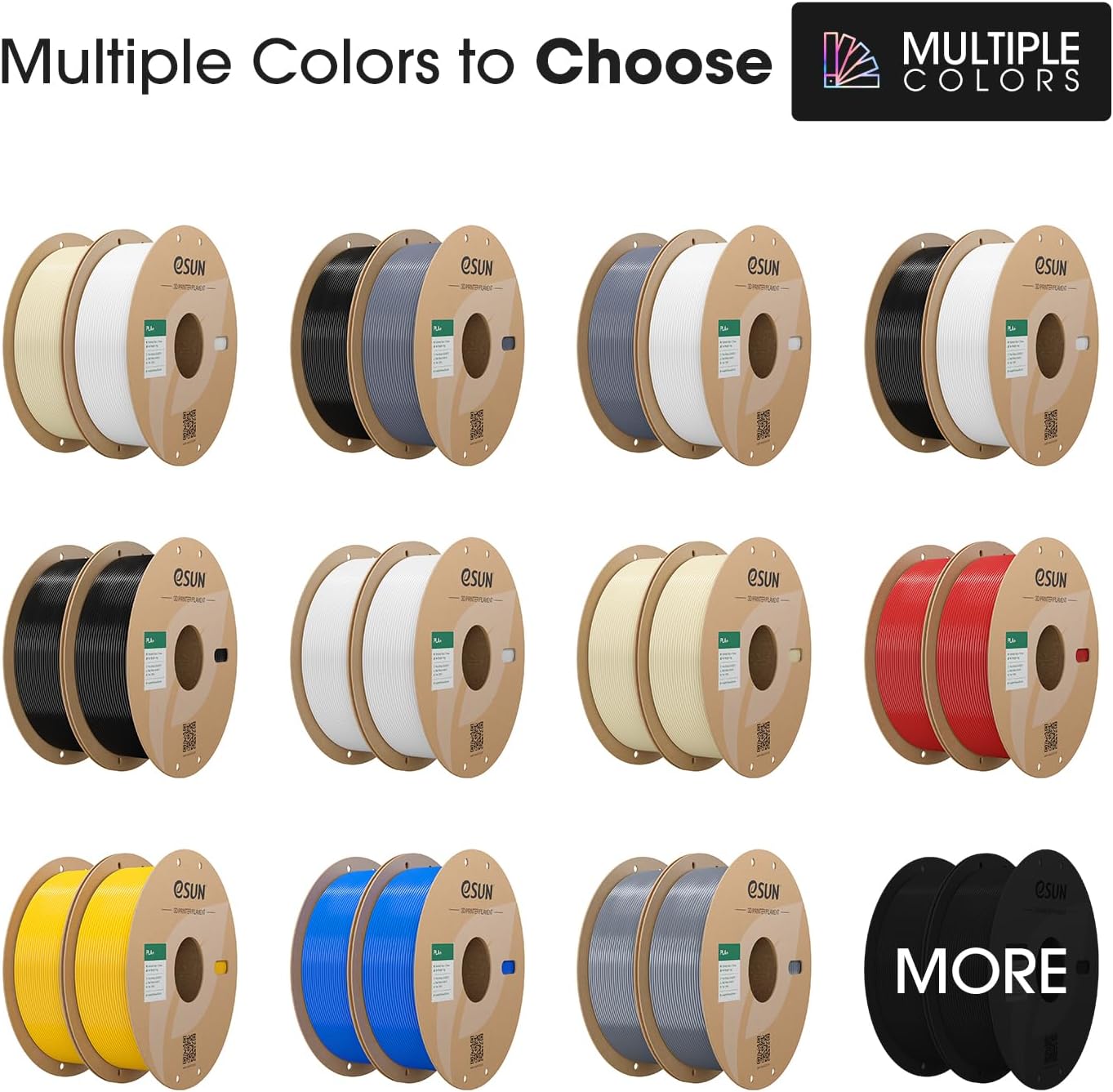 eSUN PLA+ Filament 1.75mm, 3D Printer Filament PLA Plus, Dimensional Accuracy +/- 0.03mm, 1KG per Spool, 2 Spools 3D Printing Filament, Fire Engine Red