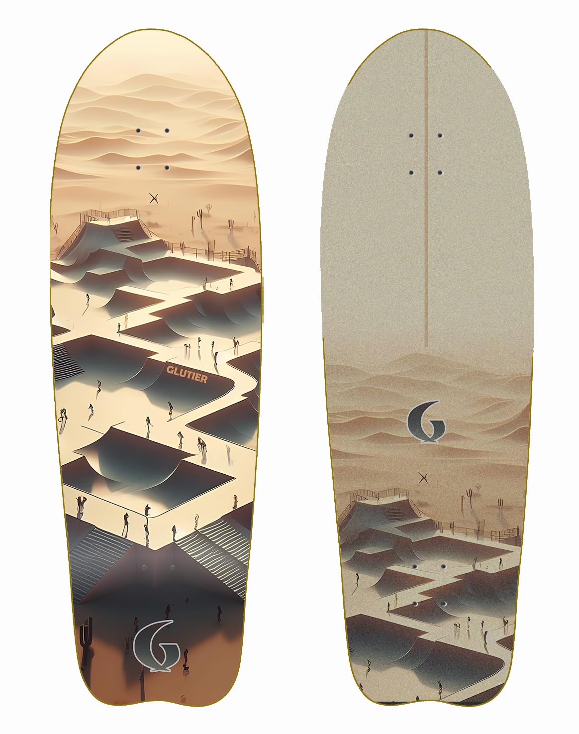 surfskate Deck Tabla monopatin Skate Skateboard - Desert Gamo 31 Fish