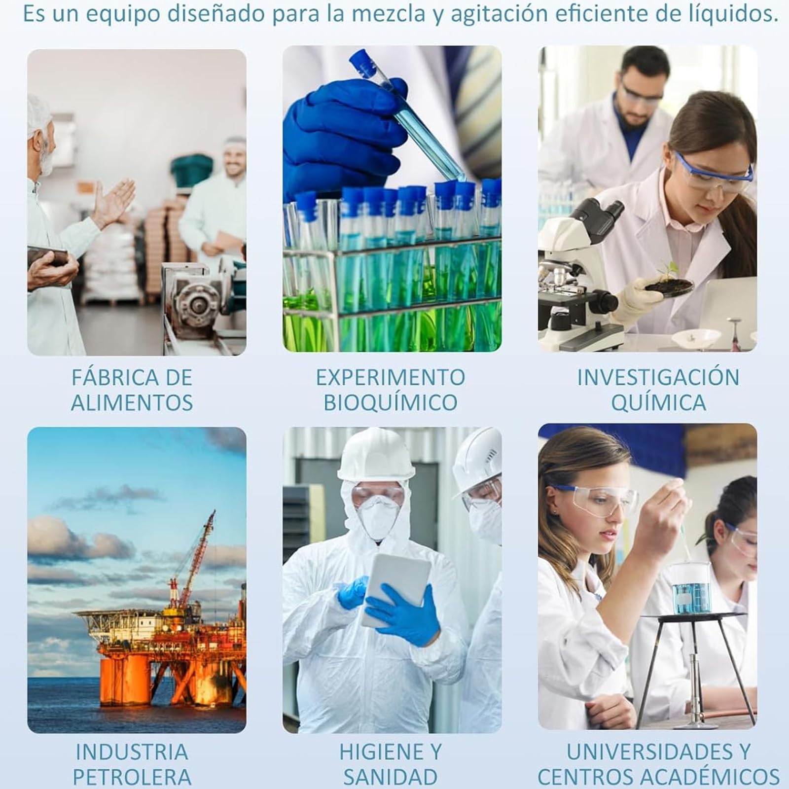 Agitador eléctrico de 60 W para mezcla de líquidos, control de velocidad continuo 100-2000 rpm, capacidad máxima 5 l, agitador de soporte de laboratorio con perilla giratoria