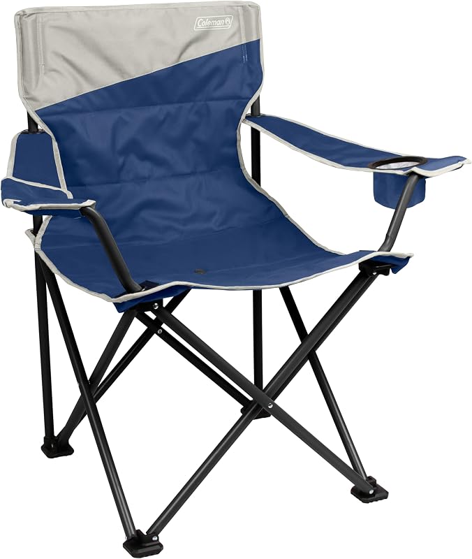 Big-N-Tall Camping Chair with Cup Holder & Side Pocket, Water-Resistant XL Outdoor Seat Supports up to 600 lbs, Great for Camping, Tailgating, Firepits, Patio, & More