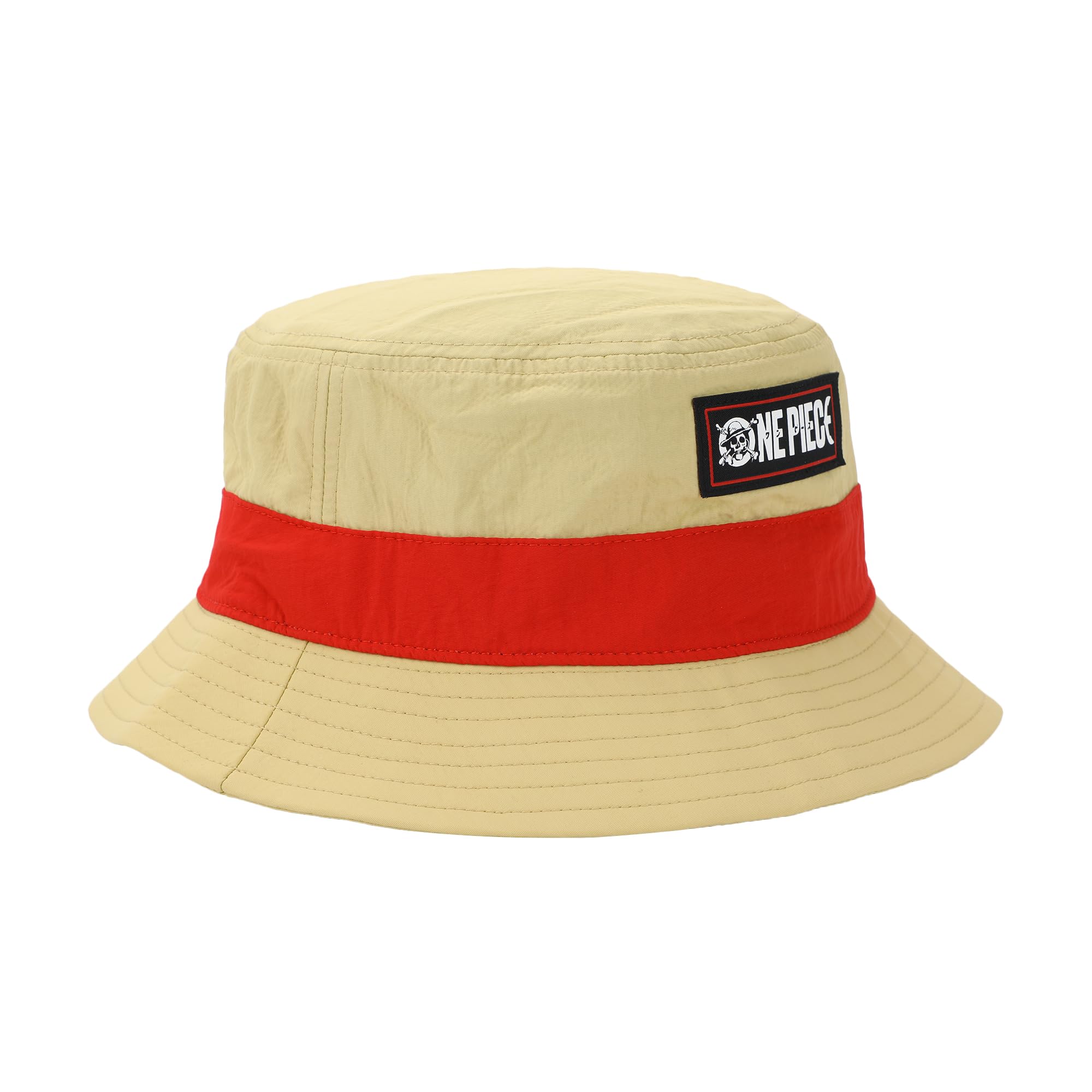 Bioworld One Piece Live Action Cappello di paglia Pirata Adulto Tan Bucket Hat con tasca laterale