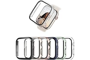 6 Pack Case for Apple Watch with Tempered Glass Screen Protector