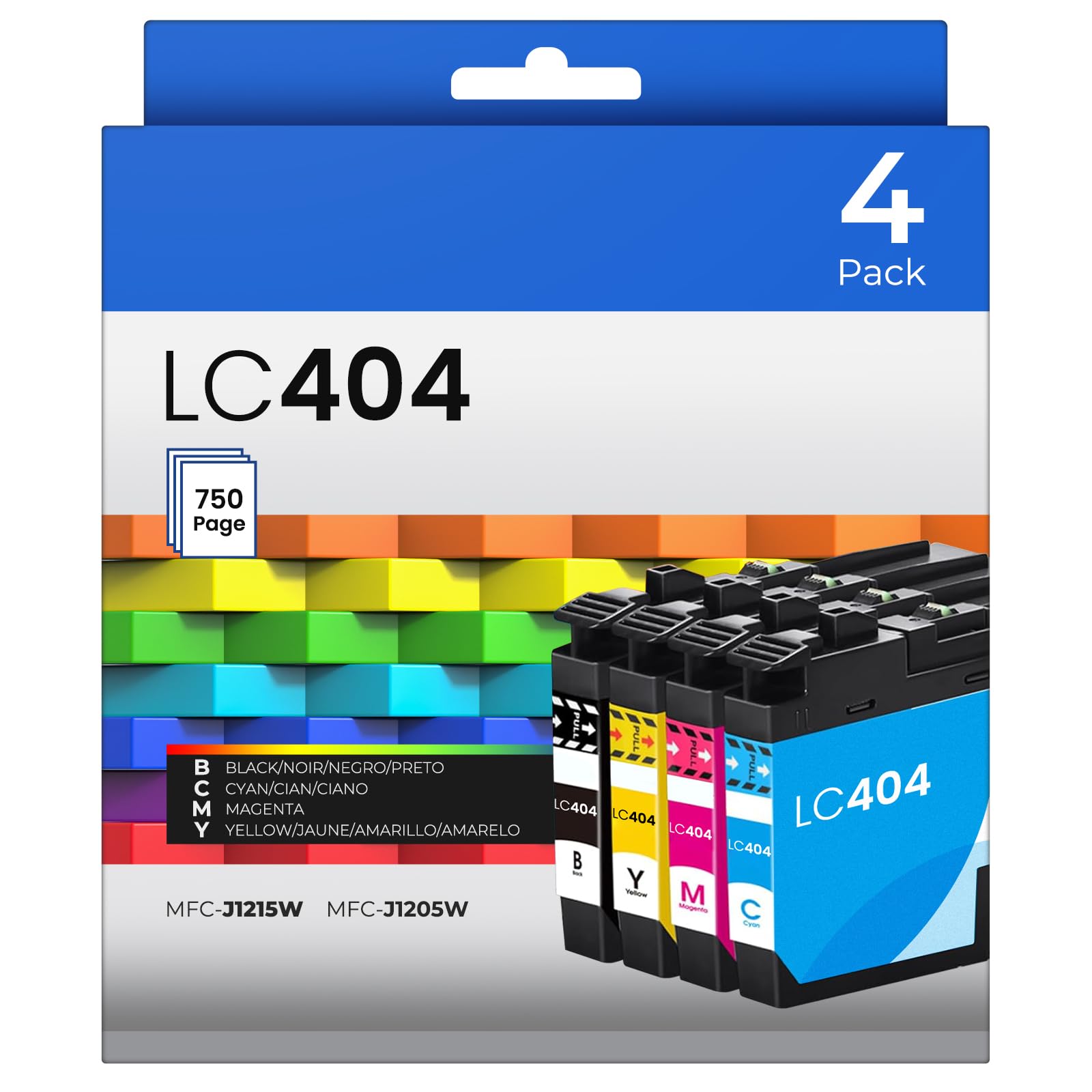 haikyuu LC404 Ink Cartridges Replacement for MFC-J1215W MFC-J1205W for Brother LC404 LC-404 for MFC J1205W J1215W 4-Pack(1Black 1Cyan 1Magenta 1Yellow