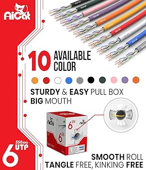 Amazon.com: AiCat Cat6 Ethernet Cable 500ft - 23 AWG, CMR