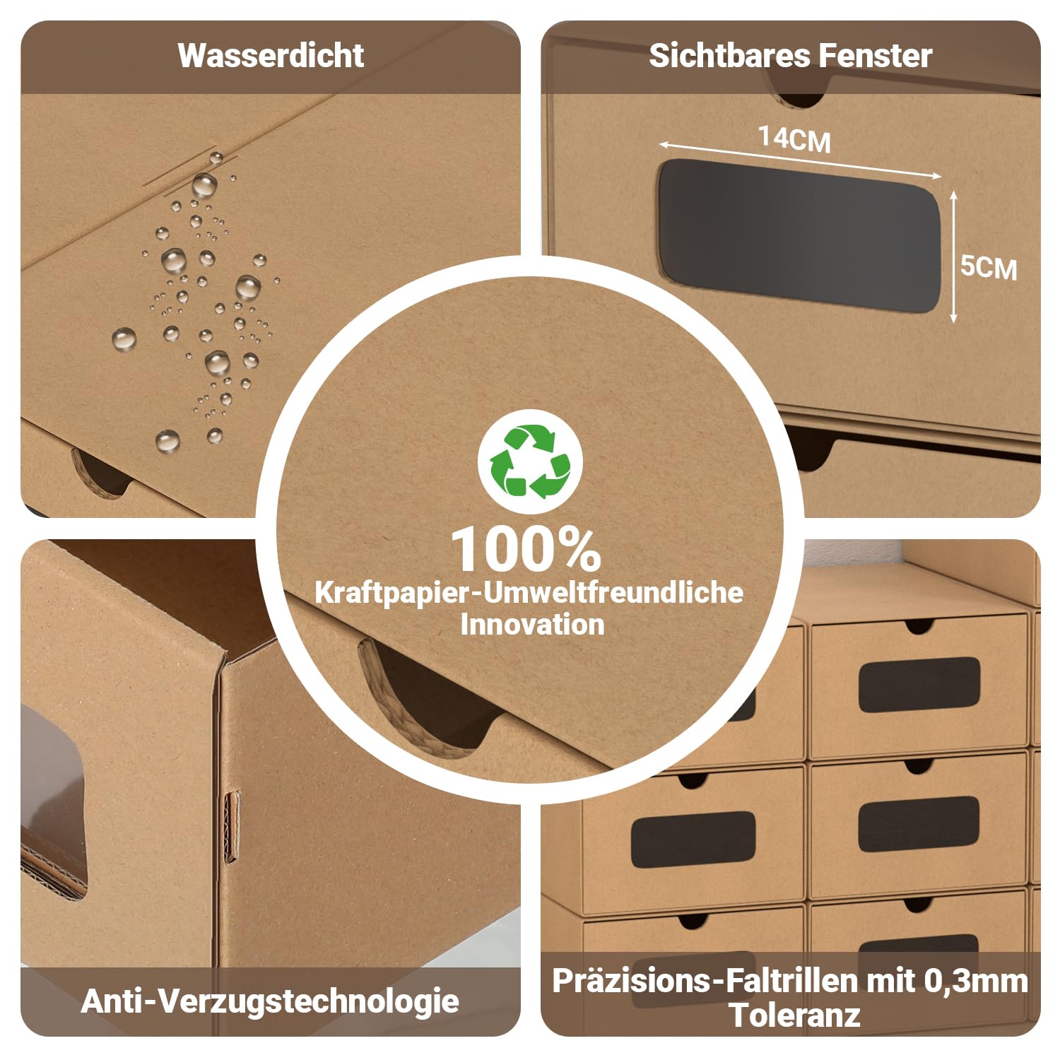 20 cajas de almacenamiento para zapatos, color marrón claro, con ventana, plegables, apilables, cajas para zapatos, cajón, cajas multiusos de cartón kraft para hasta la talla 45