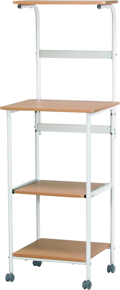 Amazon｜レンジワゴン ハイタイプ KW-500 ナチュラル｜キッチンラック