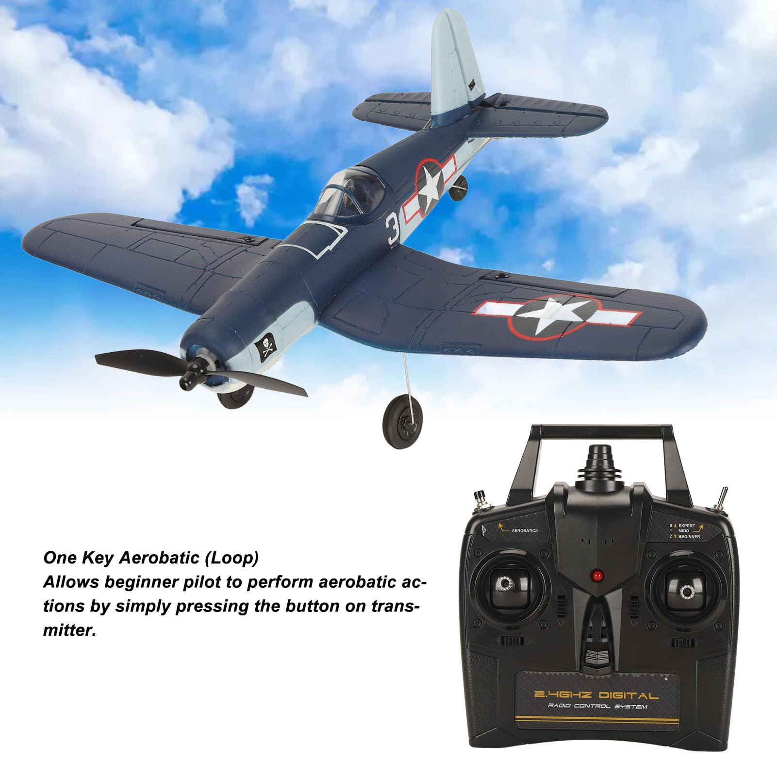 Aereo radiocomandato professionale 2.4GHz pronto al volo con batteria da 400mAh, tecnologia anti-interferenza, facile da controllare, materiale EPP resistente, ideale per p