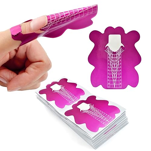 200 formas de uñas adhesivas para gel constructor, reutilizables, resistentes, formas de extensión de uñas para uñas acrílicas, formas de uñas de