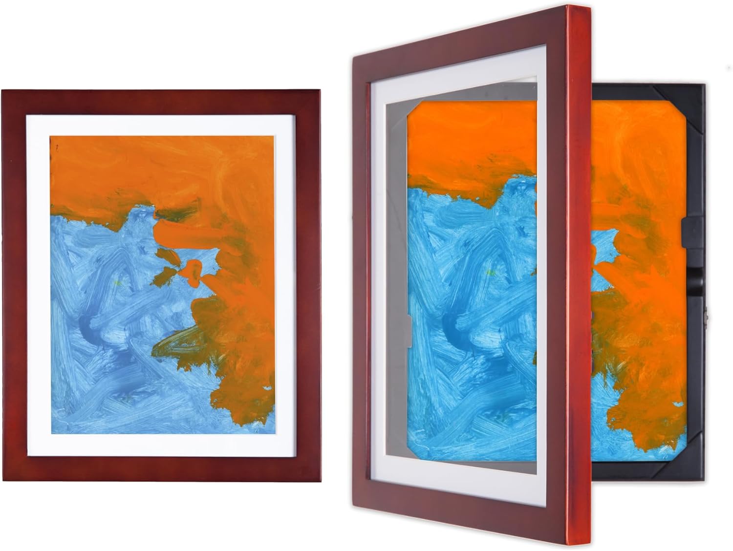 Dynamic Frames Li’l Davinci Front-Open 2-Pack Kids Art Frames, Wooden Frames for 8.5x11 Artwork, Prints & Certificates, Store up to 50 per Frame, 11.75 x 14.75 Outer Dimensions, Black