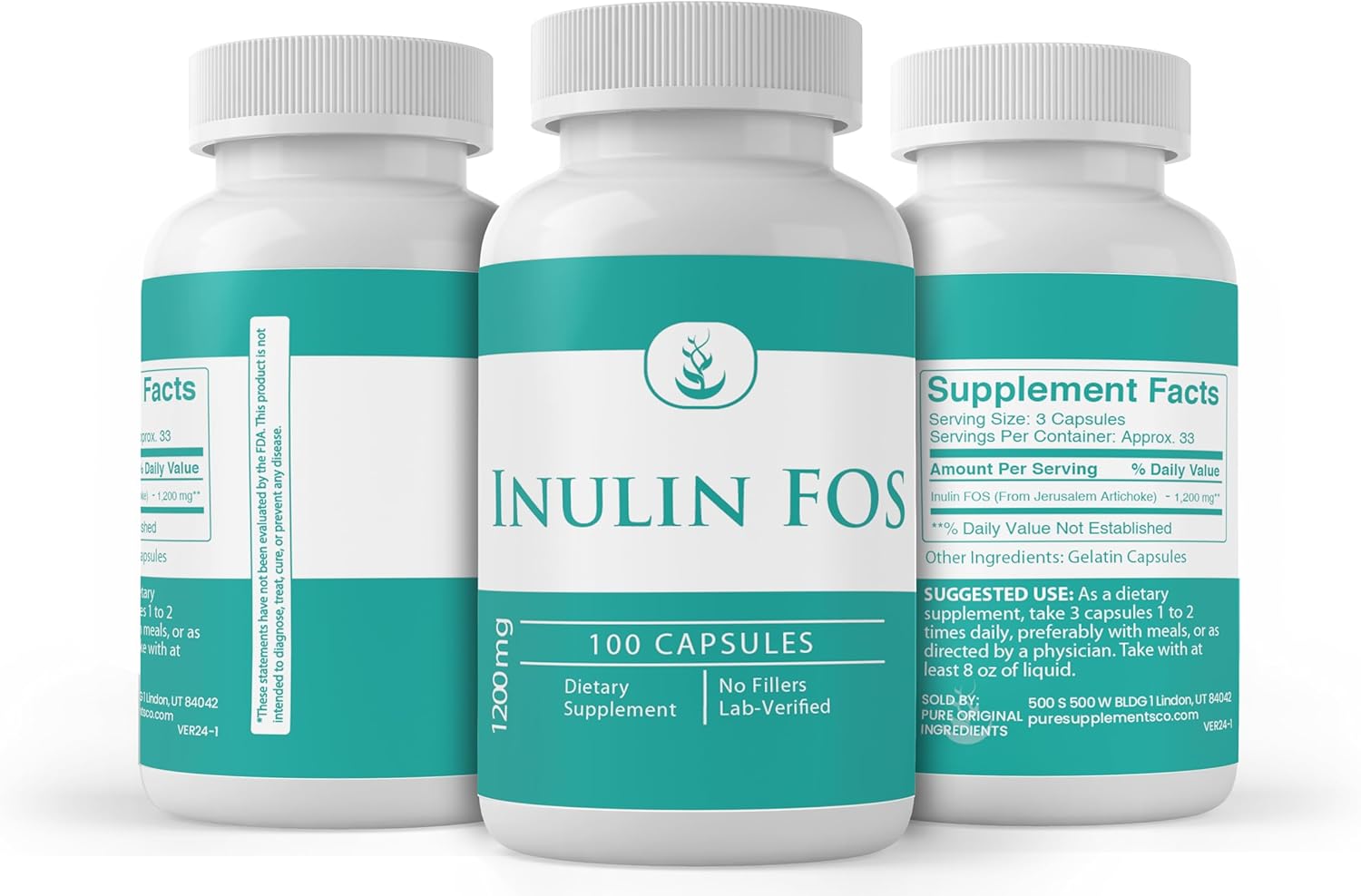 Pure Original Ingredients Inulin, (100 Capsules) Always Pure, No Additives Or Fillers, Lab Verified - Image 4