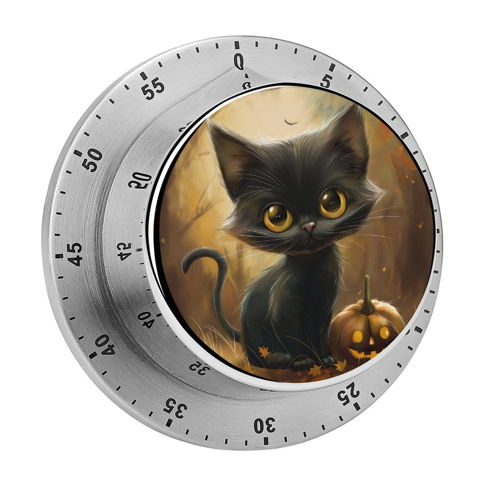 Cat Pumpkin Kitchen Timer Magnetic Countdown Countup Timer for Cooking Baking 8x8cm