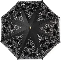 Vista 1 de LCY Paraguas plegable del sol/de la lluvia/de la nieve del Anti-UV de la doble cubierta del cordón bordado Negro