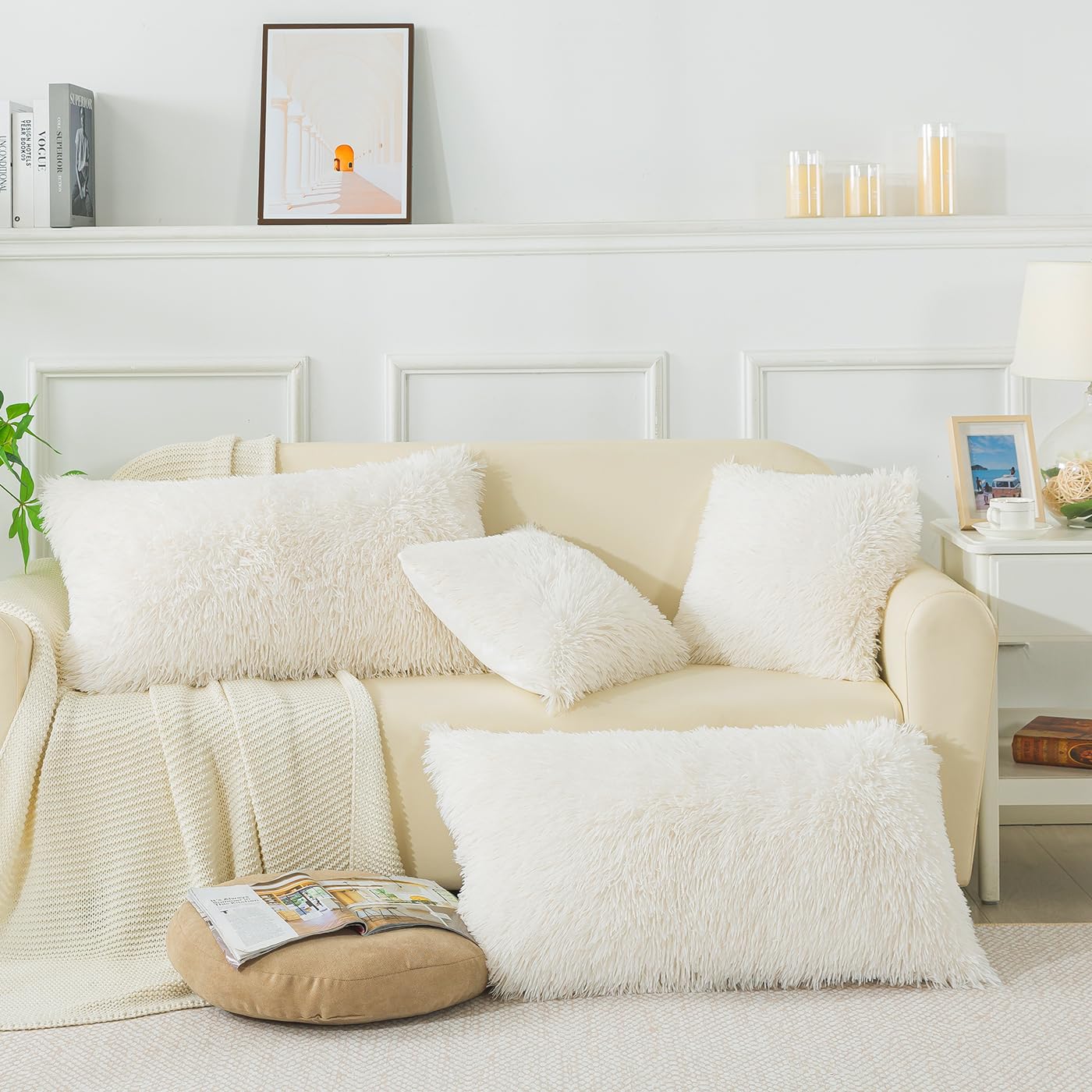 ZTYROLJ Housses De Coussin Velours Côtelé 45x45 Cm - Lot De 2 - Ultra Douces Avec Fermeture Éclair Cachée