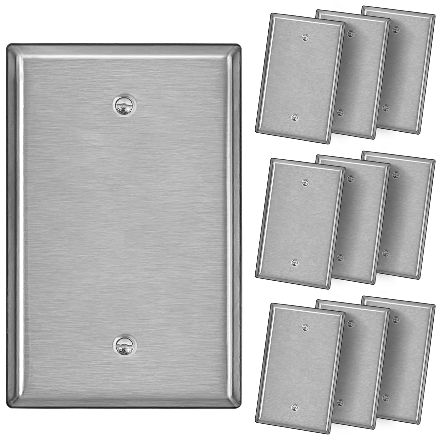 Photo 1 of 10 Pack BESTTEN 1-Gang Oversized Blank Metal Wall Plate