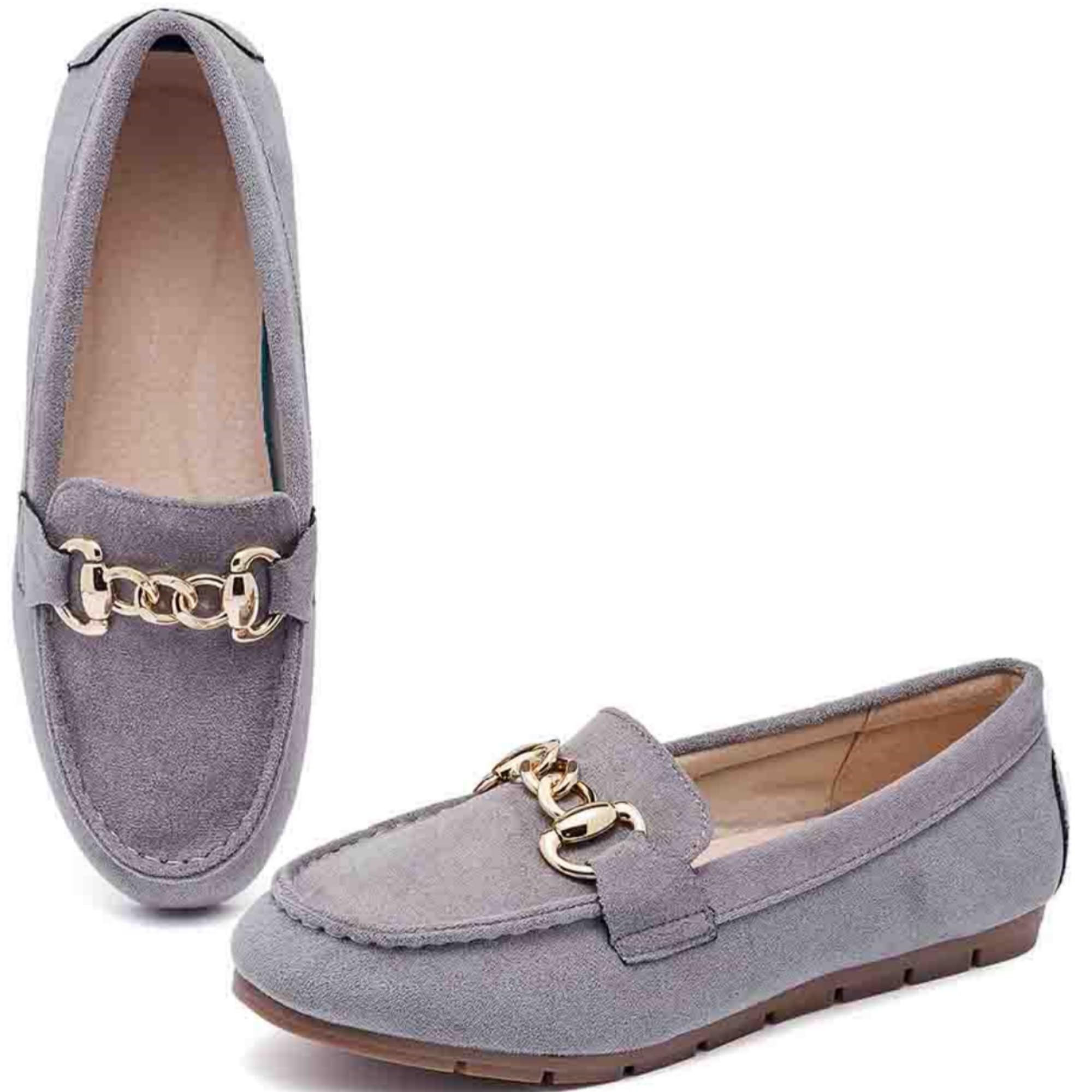ABEJOJO Damen Loafer Schuhe, Bequeme Slip auf Casual Flat Mocassin Penny Schuhe zum Wandern, Fahren, Dressy