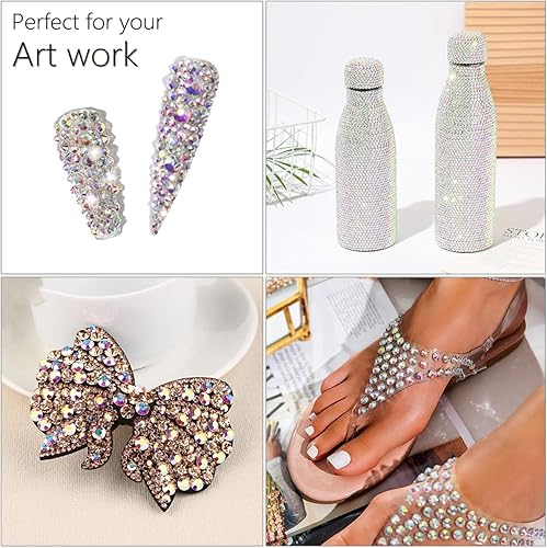 Miniatura 5 de 2880 piezas de diamantes de imitación de cristal AB SS10 de 0.110 in con parte trasera plana para uñas, arte de uñas, redondas, K9, cuentas de