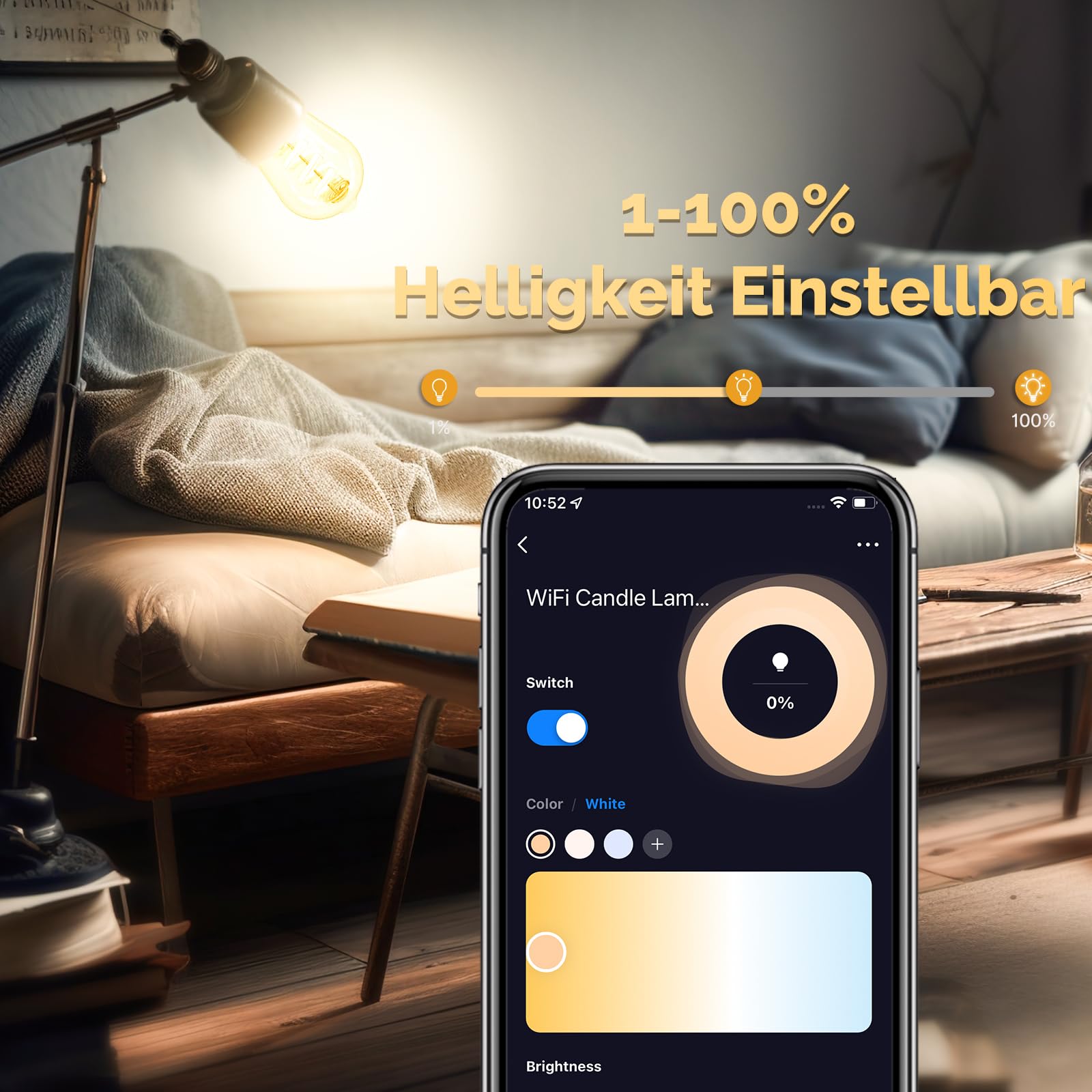 MOES Alexa Smart Glühbirne E27 Vintage, WLAN RGB LED Lampe, Dimmbar, 5W, 2700K-6500K Warmweiss & Kaltweiß, Edison Birne, Musiksynchronisation, 16 Mio. Farben, Kompatibel mit Alexa & Google Home,2 Pack