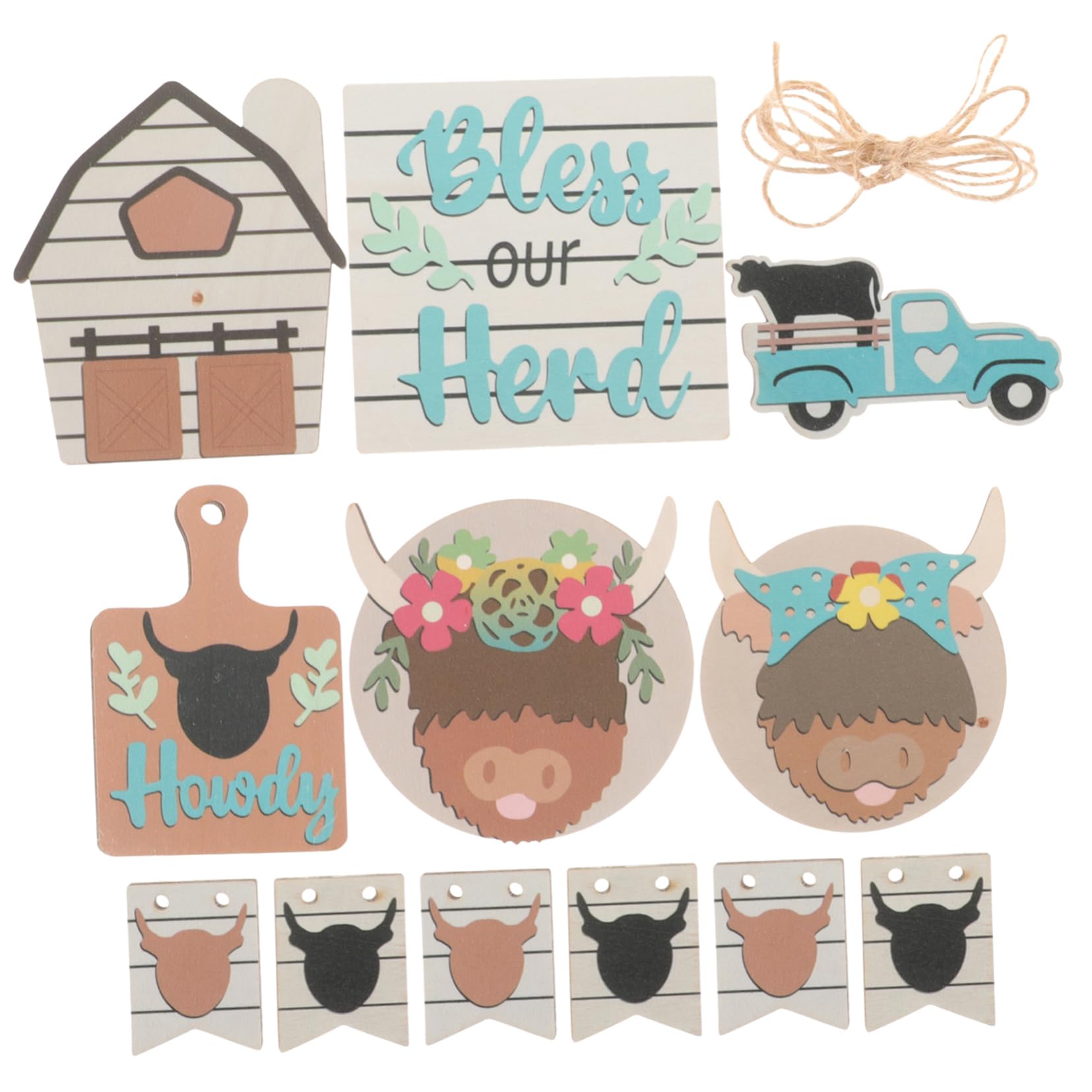 LIFKOME 1Set Cow Themed Tiered Tray Decor Farmhouse Decorations for Parties Cute Cow Party Supplies Rustic Table Ornaments for Home Decor for Gatherings