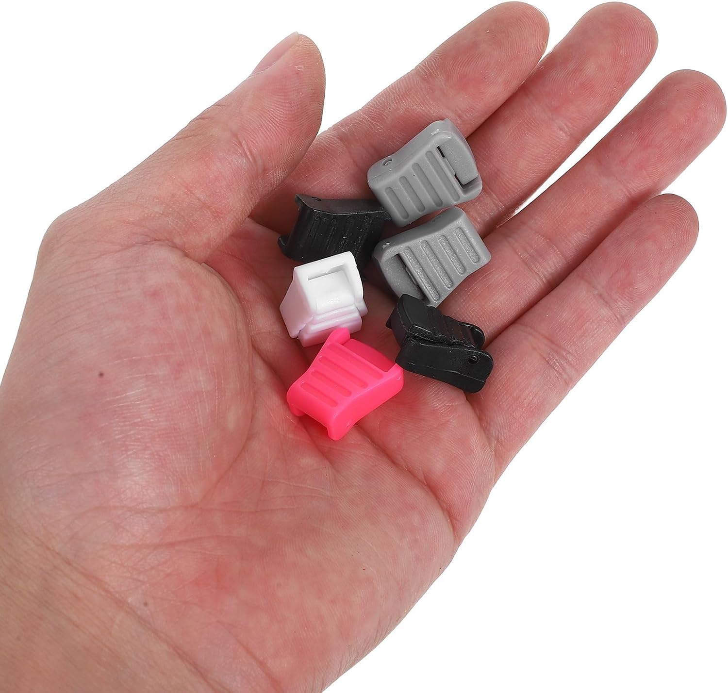 NUSITOU 100pcs Nylon Drawstring Clips Cord Locks Lightweight Zipper Pull Tabs Cord Ends for Hoodies Jackets Outdoor Activities Travel Accessories
