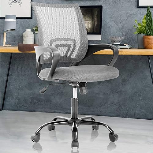 Silla de oficina ergonómica, sillón de escritorio de ordenador con soporte trasero, sillón ejecutivo de ordenador giratorio con malla, silla