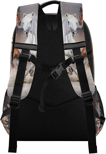 Miniatura 6 de Mochilas de caballo Mochila escolar Caballos Niños Bolsas escolares 3D Animal Print Estudiante Primaria 3rd 4th 5th Grade, B001, Mochila