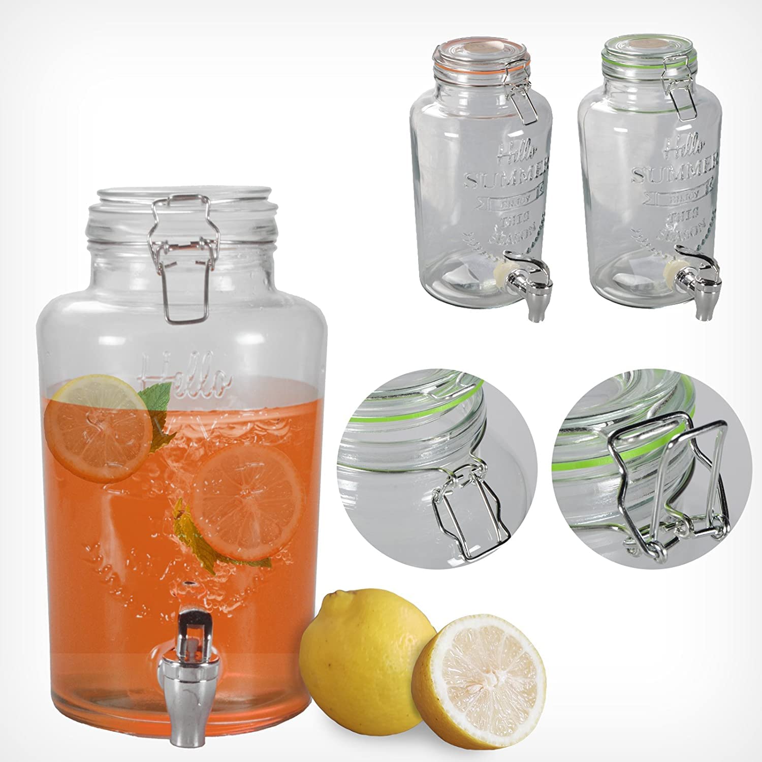 Clic-And-Get Distributore Bevande con Gallo 3L 7L Vetro Casa di