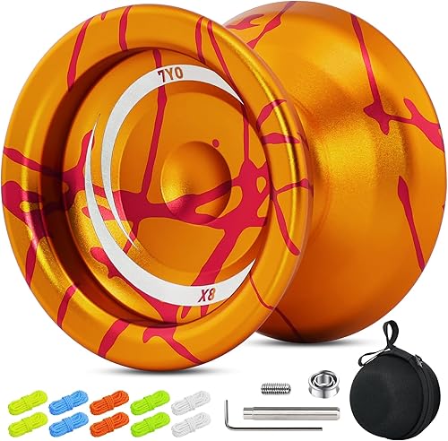 Miniatura 11 de Yoyo profesional X8 para niños de 8 a 12 años en adelante, Yoyo que no responde para trucos de giro de dedos, yoyo sensible al metal para