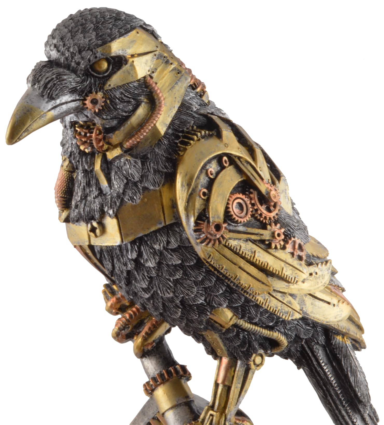 VOGLER Joh. Vogler GmbH Steampunk Steam Raven con varie parti meccaniche, pietra artificiale colorata a mano