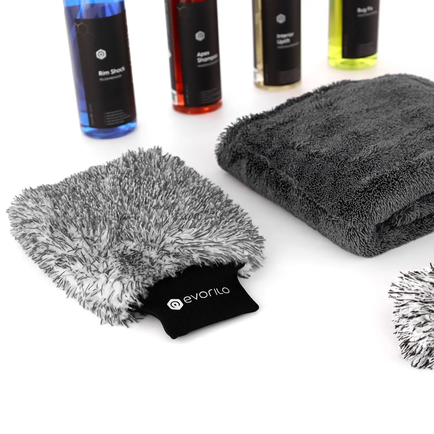 Autopflege-Set Plus 9-teilig – Premium-Grundausstattung für Fahrzeugwäsche, Felgen & Innenraum – inkl. Mikrofasern, Waschhandschuh, Trockentuch & Felgenbürste