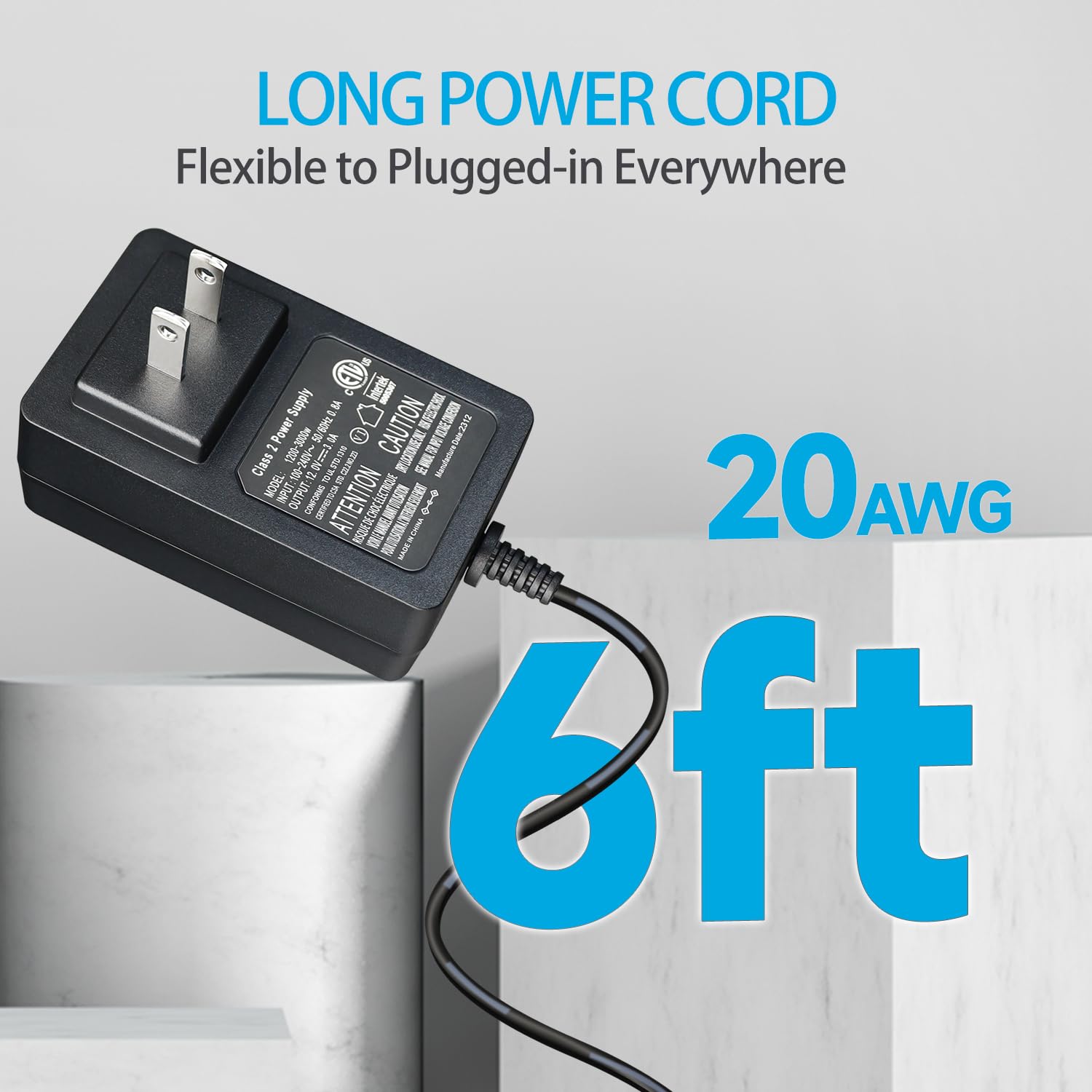 Amazon.com: 12V 3A Power Supply Adapter, 3000mA 36W AC DC 