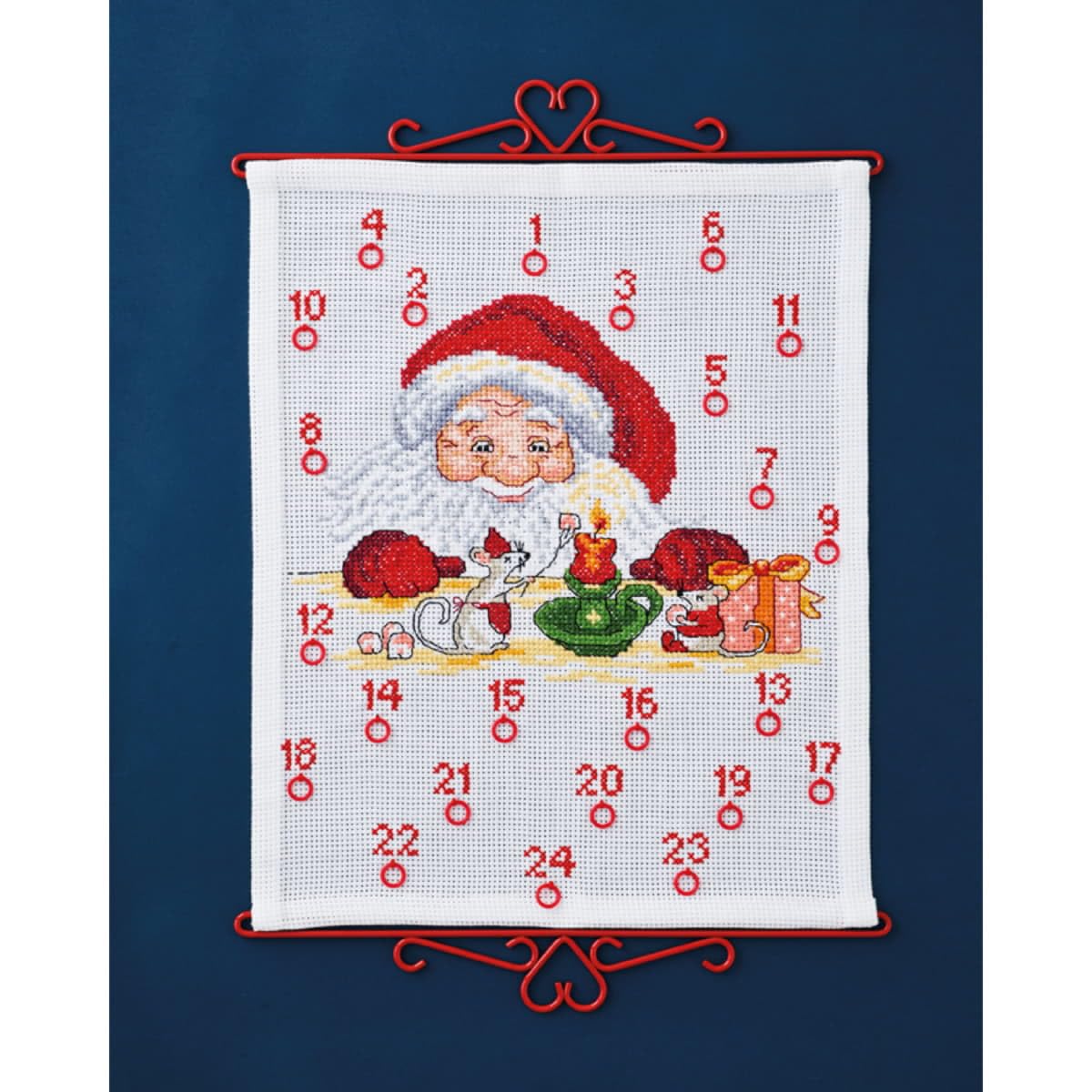 Permin Cross Stitch Advent Calendar Santa Claus and Mice Counted Pattern