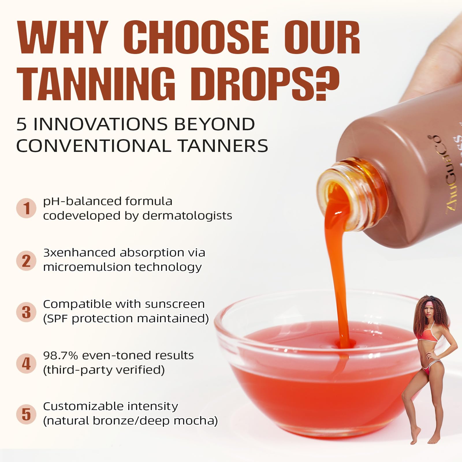 Tanning Drops Drink, Drinkable Tanning Drops, Enhancing Your Natural Skin Tone for a Genuine Sun-Kissed Glow - Image 4