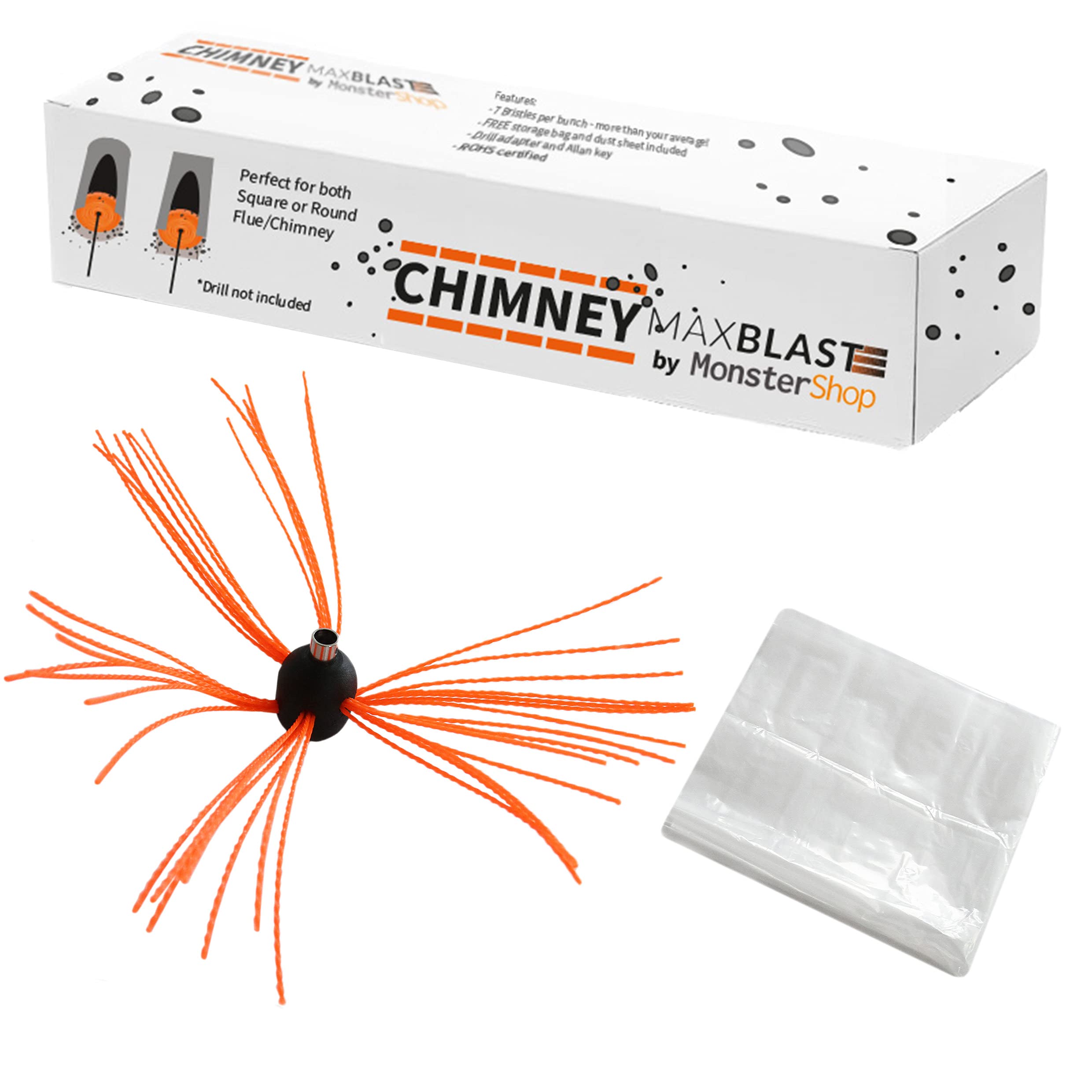 Buy Chimney Cleaner Kit Drill Powered Sweeping Brush Rotary Cleaner