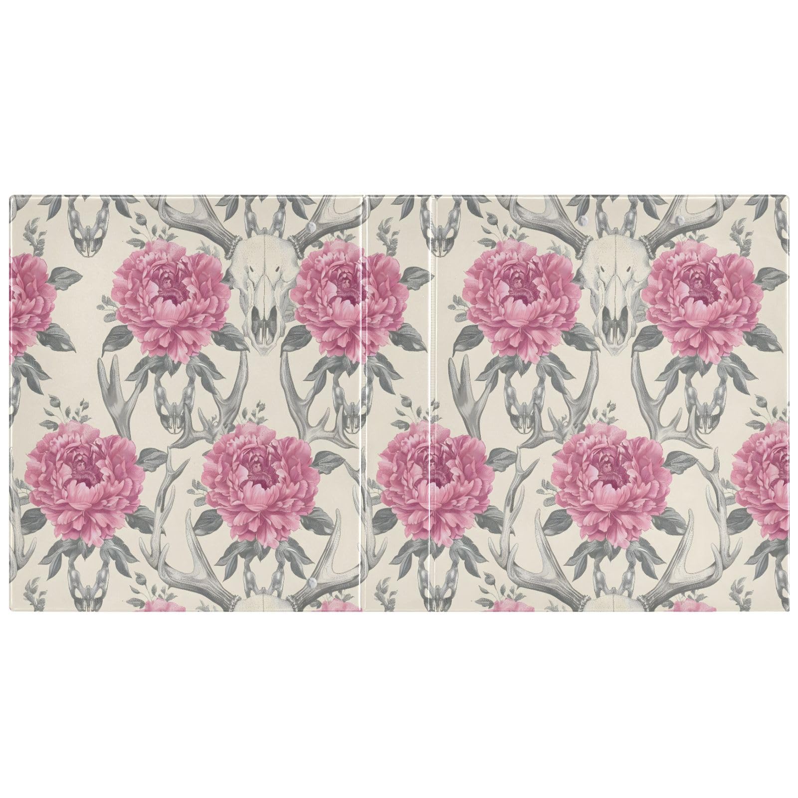 Raccoglitore a 3 anelli con stampa di peonie rosa, 3,8 cm, contiene 200 fogli con 3 tasche interne in PVC trasparente, per scuola e ufficio