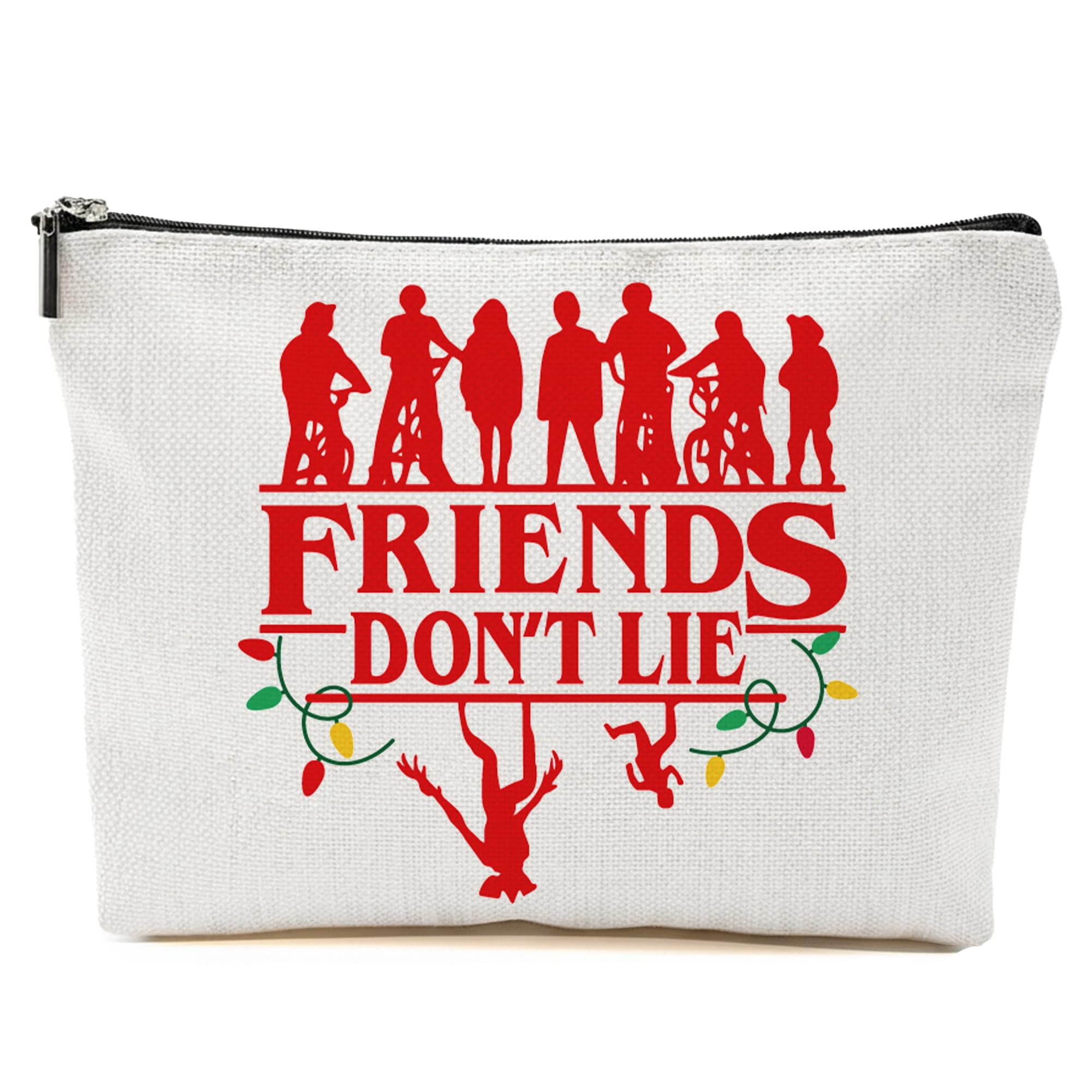Repnalm Friends Makeup Bag Friendship Merchandise Gifts Valentines Day for Women Cosmetic Bag for Best Friend (white-c)